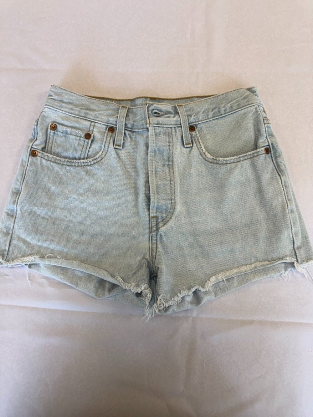 Levi's Button Fly Light Wash Den Shorts Size 25